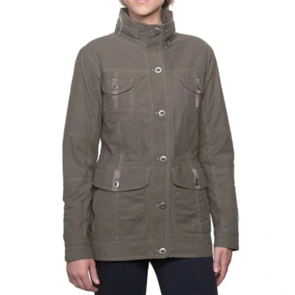Kuhl Women Rekon Jacket Sz S Hiking Utility Hood Pockets Casual Military